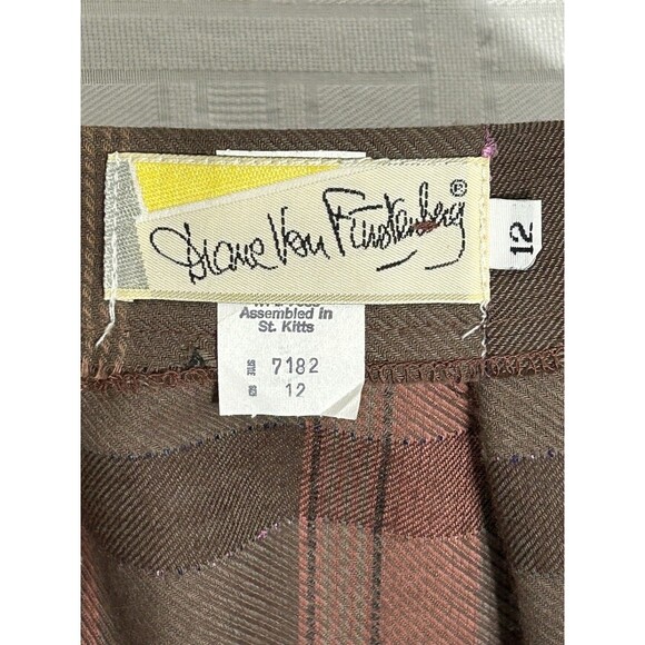VINTAGE NWT! New Diane Von Furstenberg 12 Womens Long Pleated Plaid A-LINE Skirt - Picture 15 of 16